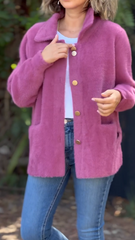 Warm Plush Fleece Button Casual Coat Top