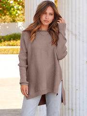 2023 Casual Batwing Sleeve Crewneck Knit Pullover Sweater