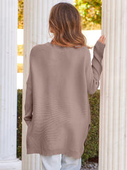 2023 Casual Batwing Sleeve Crewneck Knit Pullover Sweater