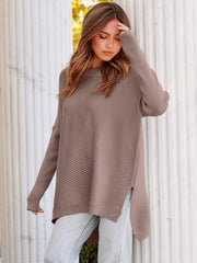 2023 Casual Batwing Sleeve Crewneck Knit Pullover Sweater