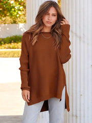 2023 Casual Batwing Sleeve Crewneck Knit Pullover Sweater