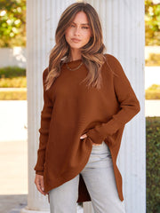 2023 Casual Batwing Sleeve Crewneck Knit Pullover Sweater