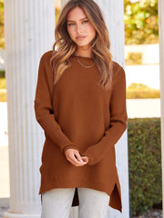 2023 Casual Batwing Sleeve Crewneck Knit Pullover Sweater