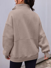 NEW Women's Half Zip Oversized Sweatshirts with Pockerts