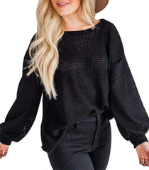 Fall Full Cozy Waffle Pullover