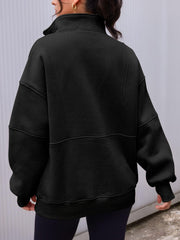 NEW Women's Half Zip Oversized Sweatshirts with Pockerts