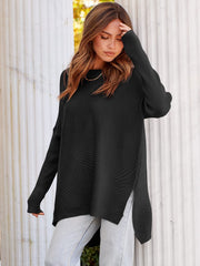 2023 Casual Batwing Sleeve Crewneck Knit Pullover Sweater