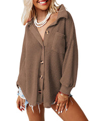 Women's Casual Waffle Knit Shacket (Buy 2 Free Shipping)