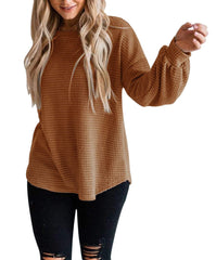 Fall Full Cozy Waffle Pullover