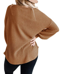Fall Full Cozy Waffle Pullover