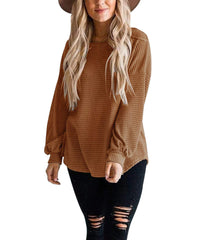 Fall Full Cozy Waffle Pullover