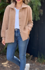 Warm Plush Fleece Button Casual Coat Top