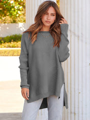 2023 Casual Batwing Sleeve Crewneck Knit Pullover Sweater