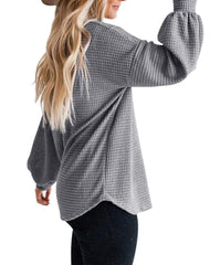 Fall Full Cozy Waffle Pullover