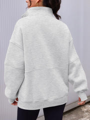 NEW Women's Half Zip Oversized Sweatshirts with Pockerts