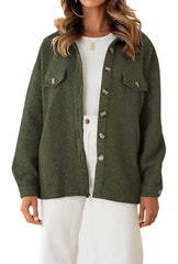 Women's Casual Long Sleeve Button-Down Jacket with Pockets