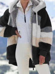 Rcontrasting Lamb Wool Padded Coat