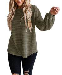 Fall Full Cozy Waffle Pullover