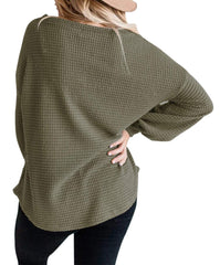 Fall Full Cozy Waffle Pullover