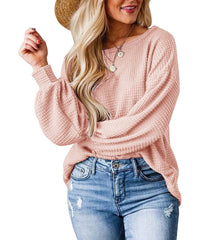 Fall Full Cozy Waffle Pullover