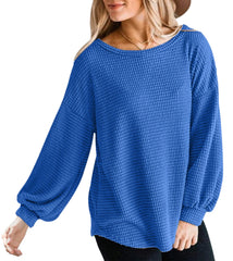 Fall Full Cozy Waffle Pullover