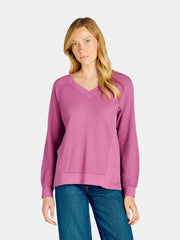 Women's Waffle Knit Sweatshirt
