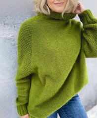 Woman's Oversized Knit Turtleneck Warm Soft Sweater