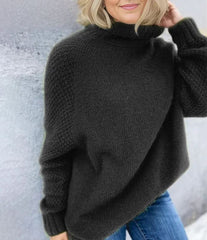 Woman's Oversized Knit Turtleneck Warm Soft Sweater