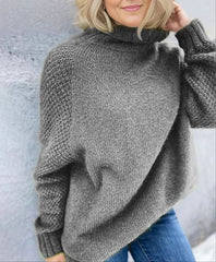 Woman's Oversized Knit Turtleneck Warm Soft Sweater