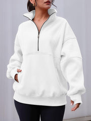 NEW Women's Half Zip Oversized Sweatshirts with Pockerts