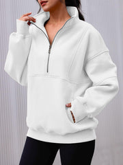 NEW Women's Half Zip Oversized Sweatshirts with Pockerts