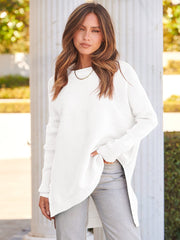 2023 Casual Batwing Sleeve Crewneck Knit Pullover Sweater