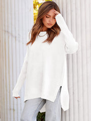 2023 Casual Batwing Sleeve Crewneck Knit Pullover Sweater