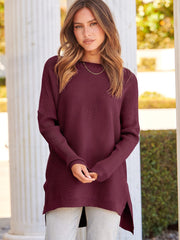 2023 Casual Batwing Sleeve Crewneck Knit Pullover Sweater