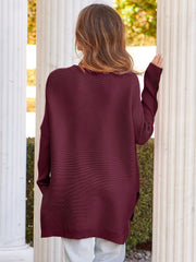 2023 Casual Batwing Sleeve Crewneck Knit Pullover Sweater