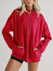 Solid color half-zip pullover sweatshirt (BUY 2 FREE SHIPPING)