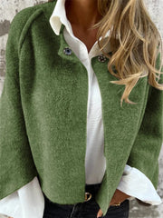 Women's Fall and Winter Loose Short Cashmere Long-sleeved Jacket