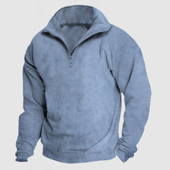 Men's Casual Loose Zipper Suede Pullover Shirt ( NEW )