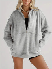 Solid color half-zip pullover sweatshirt (BUY 2 FREE SHIPPING)