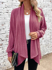 Temperament Commuter Women's New Fall and Winter Long-sleeved Solid Color Loose Comfortable Casual Cardigan Jacket