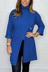 Women's Casual Solid Color Irregular Knit Top