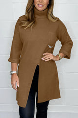 Women's Casual Solid Color Irregular Knit Top