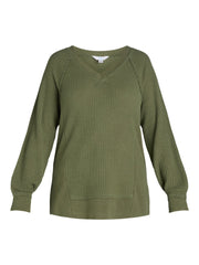 Women's Waffle Knit Sweatshirt