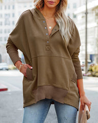 Oversized Pullover Sweatshirt with Pockets—Buy 2 Free Shipping
