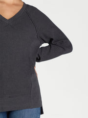 Women's Waffle Knit Sweatshirt