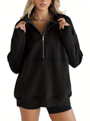 Solid color half-zip pullover sweatshirt (BUY 2 FREE SHIPPING)