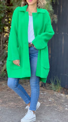 Women's Solid Casual Cashmere Large Pocket Coat