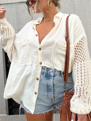 2024 New Boho Crochet Sleeve Shacket (Buy 2 Free Shipping)