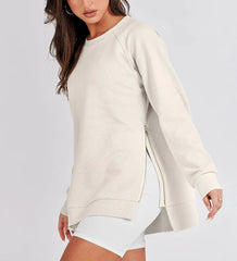 Women's Side Zipper Oversized Sweatshirt (Buy 2 Free Shipping)