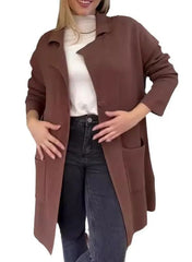Women's Lapel fleece Long Sleeve Coat